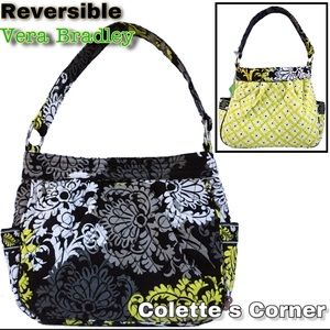 Vera Bradley Baroque Reversible Black  Yellow Tote